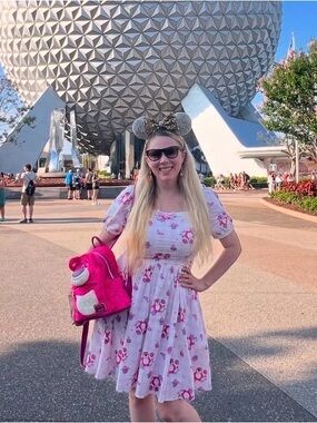 Pixar Her universe lotso bear Strawberry & Bear Print Summer Dress med